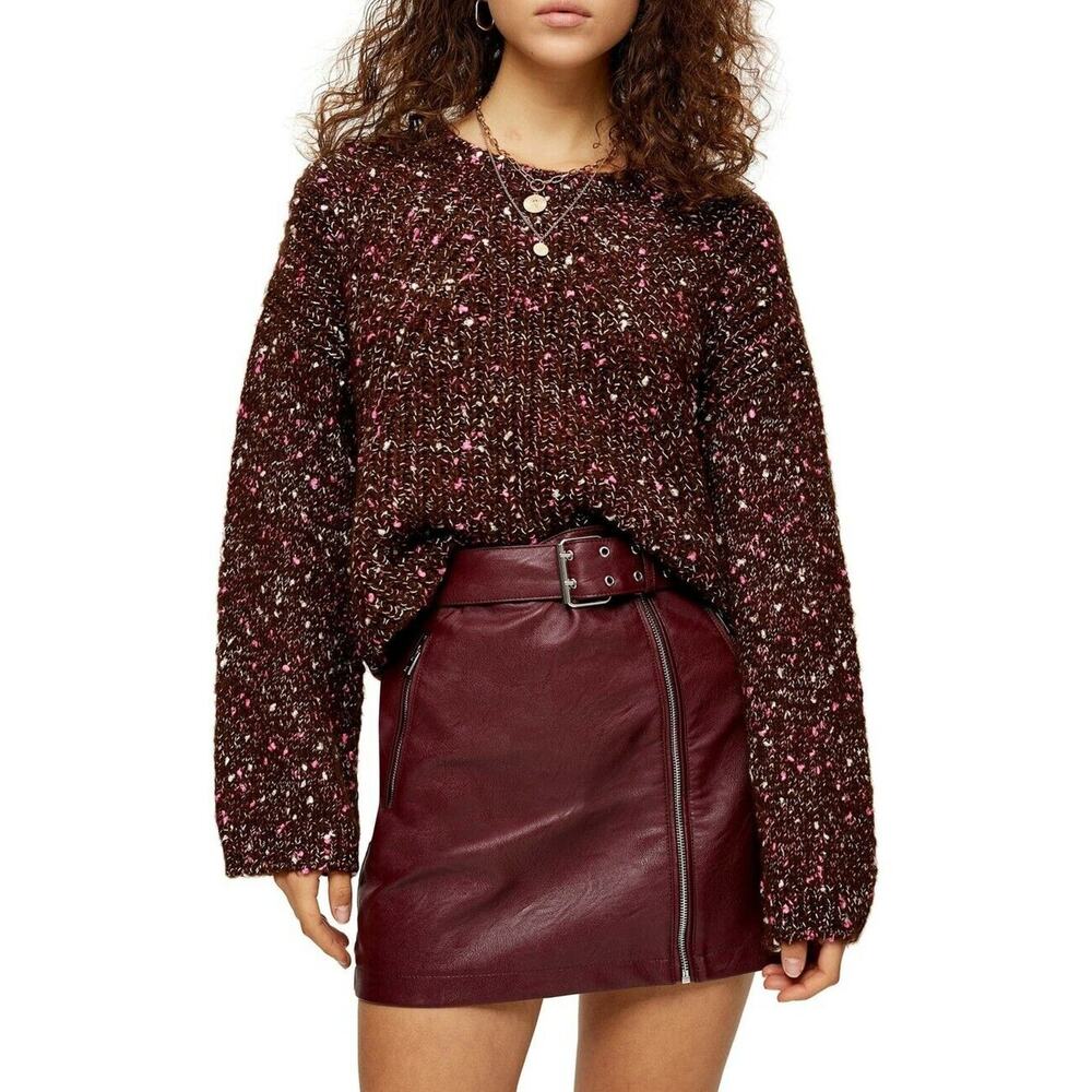 TOPSHOP Chevron Crop Sweater Size 12 (UK - L)